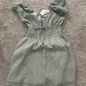 Hollister Green Gingham Dress